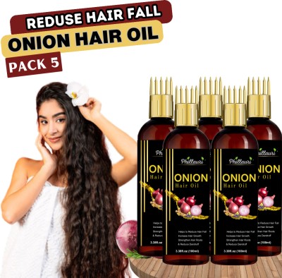 Phillauri Onion Hair Oil For Soft and Strong Hair Growth Oil and Reduces Hairfall Hair Oil(500 ml)