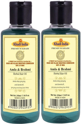 Premium Khadi Amla & Brahmi Hair Oil for Strengthen Roots, Gives Volume & Texture Hair Oil(420 ml)
