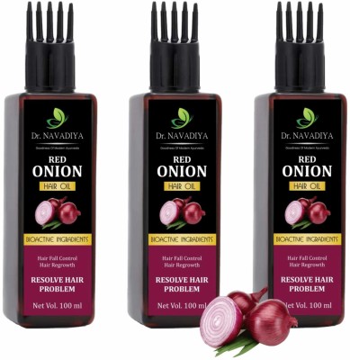 Dr. NAvadiya Red Onion Hair Growth & Anti Dandruff with Black Seed Hair Oil(300 ml)