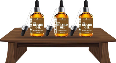 PARK DANIEL 10X Beard Oil POWERFULL- For fast Beard Growth Combo pack of 3 Bottles of 30 ml(90 ml) Hair Oil(90 ml)