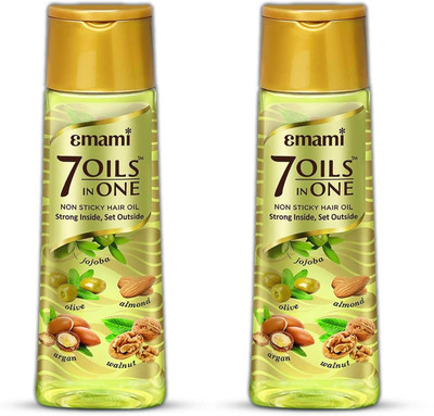 EMAMI 7 Oils In One Non Sticky & Non Greasy Hair Oil, 2x500ml Hair Oil(1000 g)