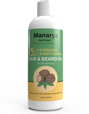 Manarya 3X Anti-Fungal Hair & Beard Oil | Reduces Hair Fall & Supports Beard Growth Hair Oil(200 ml)