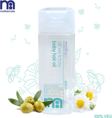 Mothercare All We Know Baby Hair Oil | With Goodness of Olive Oil & Chamomile Extract Hair Oil(300 ml)