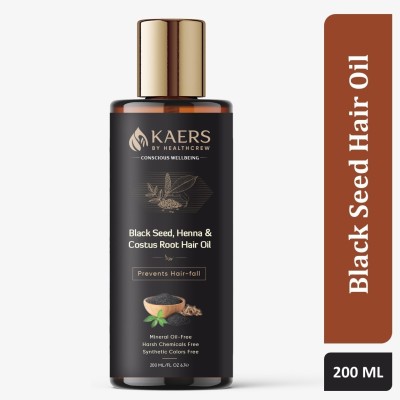 Kaers by Healthcrew Ayurvedic Hair Oil | Black Seed, Henna & Costus Root | Anti - Hair Fall | 200 ml Hair Oil(200 ml)