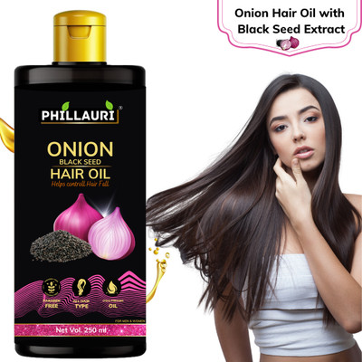 Phillauri Onion & Black Seed Hair Oil | Smooth & Manageable Texture | For All Hair Types Hair Oil(250 ml)