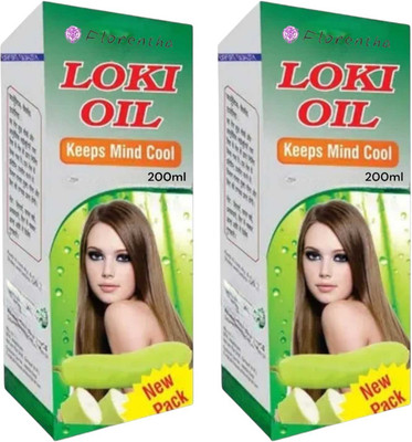FLORENTHA LOKI AYURVEDIC OIL FOR GIVE MIND COOLNESS SHINY HAIRS PACK OF 200ml x 2 Hair Oil(400 ml)