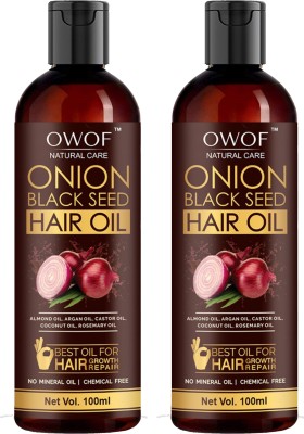 OWOF Onion Black Seed Hair Oil for Hair Growth and Hair Fall Control Hair Oil(200 ml)
