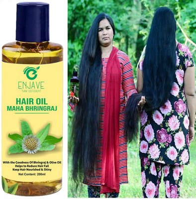 ENJAVE Maha Bhringraj Oil for Hair Growth and strengthens hair and promotes hair growth Hair Oil(400 ml)