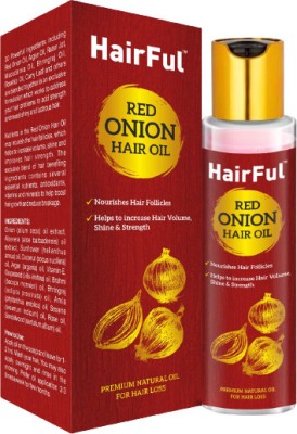 HairFul Red Onion Hair Oil- Controls Hair Fall - For All Hair Problem Solution -& Extracts, Argan Oil, Castor, Bhringraj, Almond Oil (No Mineral Oil) for Men & Women (120 ml) Hair Oil(120 ml)