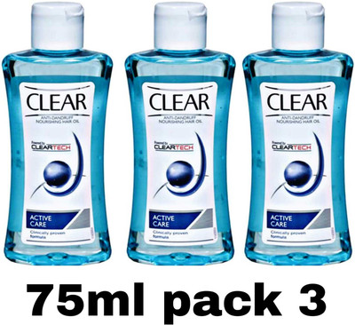 Clear Anti Dandruf hair oil 75ml 3pc Hair Oil(225 ml)