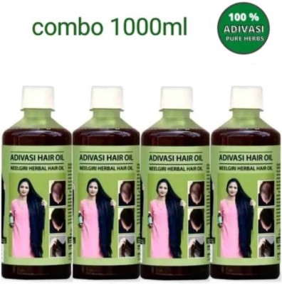 Adivasi HERBAL HAIR OIL FOR LONG HAIR PISTA 250ML@4 PACK OF 4 Hair Oil(1 L)