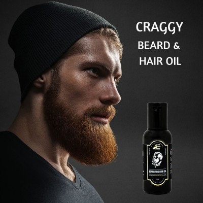 craggy cosmetic BEARD AND HAIR OIL 50 ml. AVOCADO OIL, ALMOND OIL,TEA TREE, ARGAN OIL, OLIVE OIL Hair Oil(50 ml)