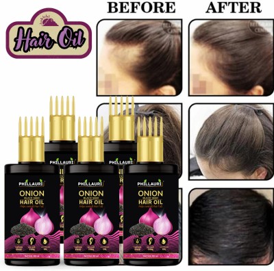 Phillauri Red Onion's Black Seed Hair Oil For Hair Fall Control (60ML) Pack of 5 Hair Oil(300 ml)