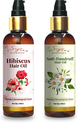 Siya Ayurveda Ayurvedic Growth + Anti-Dandruff Combo Hair Oil(200 ml)