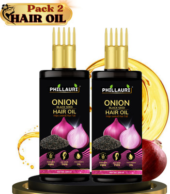 Phillauri Onion Black Seed Hair Oil All In-One Long Hair (Hair Oil) For Men And Women Hair Oil(200 ml)