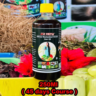 DR HETU Adivasi Neelambari Herbal Hair Oil `( 45 Days Course )– Ayurvedic Hair Growth Hair Oil(250 ml)