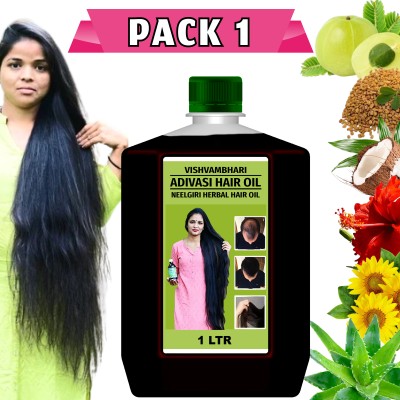 Vishvambhari Natural Amla & Neelgiri Dandruff Oil,Oil for Reducing Scalp Irritation Hair Oil(1 L)