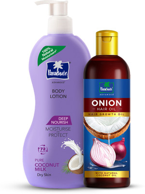 Parachute Advansed Onion Hair Oil for Hair Growth & Reduces hairfall and Deep Nourish Body Lotion Hair Oil(600 ml)