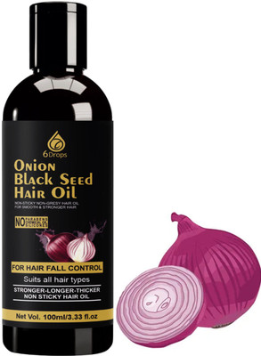 6Drops Onion Black Seed Oil – Natural Hair Growth Remedy Hair Oil(100 ml)