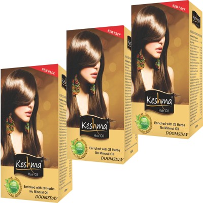 DOOMSDAY KESHMA AYURVEDIC HAIR OIL ENRICHED WITH 28 HERBS PACK OF - 3 Hair Oil(300 ml)