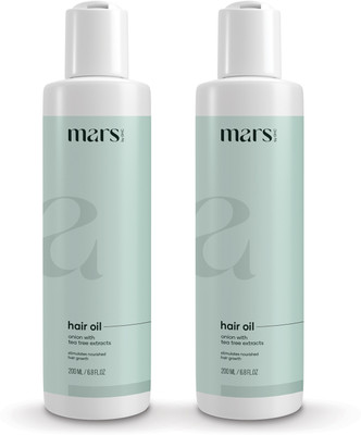mars by GHC Hair Growth Oil With Onion, Bhringraj, Tea Tree, Brahmi & Jojoba Oil For Healthy Hair Growth, Anti-dandruff & Control Hair Fall, No Minerals & Silicones Hair Oil(400 ml)