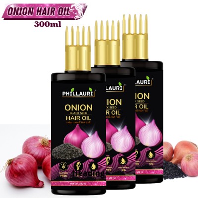 Phillauri Red Black Seed Onion Hair Oil Hair Fall Control Formula without Mineral Oil. Hair Oil(300 ml)