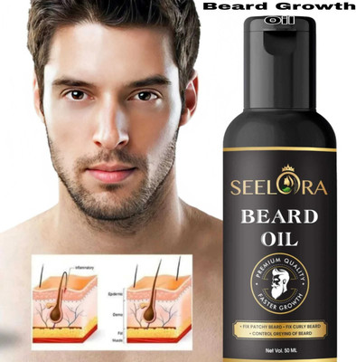 seelora Beard Oil for Men Fast Growth & Soft Beard with Beard Growth (50 ml) Hair Oil(50 ml)