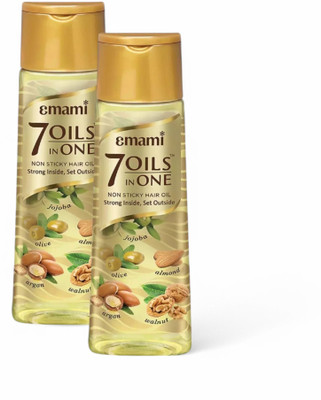 EMAMI 7 Oils in One Non Sticky Hair Oil - 200ml (Pack Of 2) Hair Oil(400 ml)
