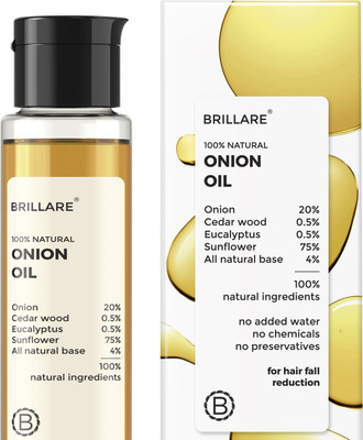 Brillare Onion Hair Oil, With Cedar Wood & Sunflower Oil, Hair Fall, 100% Natural Hairoil Hair Oil (100 Ml) For Rs. 149