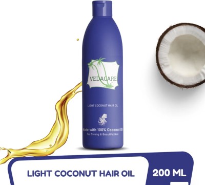 Vedacare Pure Coconut Hair Oil Lightweight Non Greasy for Hair Growth & Dandruff control Hair Oil(200 ml)