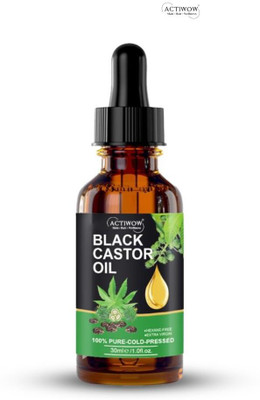 ACTIWOW Black Castor Oil For Hair Growth & Frizz Control Hair Oil(30 ml)