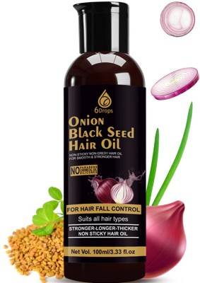 6Drops Onion Hair Oil For Soft and Strong Hair Growth Oil and Reduces Hairfall 6d Hair Oil(100 ml)