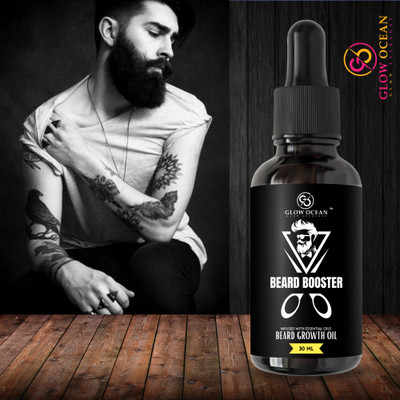 glowocean Beard - For Faster Beard Growth with 8 Essential oil Hair Oil(30 ml)