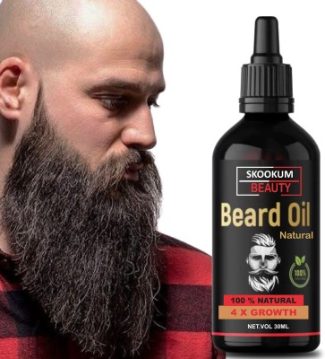 SKOOKUM 4X beard oil is a great way to keep the beard soft, skin moisturised, dandruff Hair Oil(30 ml)