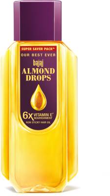 BAJAJ Almond Drops Hair Oil|6X Vitamin E Nourishment|Non-Sticky Hair Oil 750ml Hair Oil