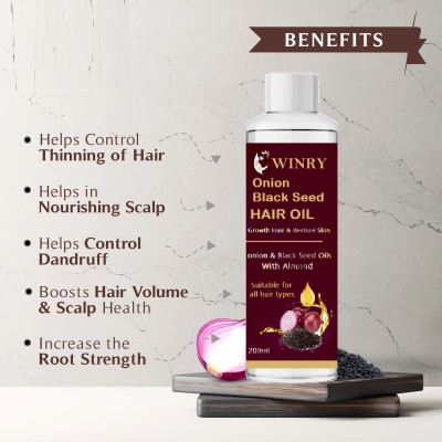 winry All In One Onion Hair Oil with Black Seed Hair Oil(200 ml)