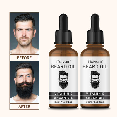 Naivam Beardoil for Men - Fast Growth and Soft Beard with Natural Beard Growth Oil Hair Oil(60 ml)