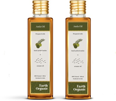 Earth Organic Organic Amla Hair Oil 100ml | Pack of 2| Sesame oil Hair Oil(100 ml)