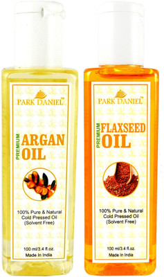 PARK DANIEL Premium Argan oil and Flaxseed oil combo of 2 bottles of 100 ml (200ml) Hair Oil(200 ml)