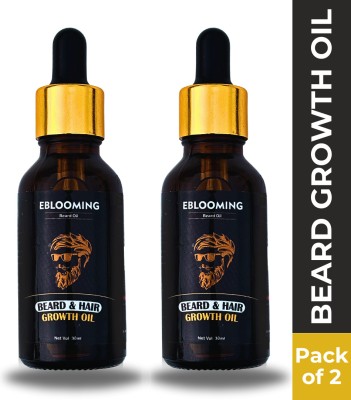 EBLOOMING Beard and Moustache Oil | Olive, Almond, Jojoba, Tea Tree Hair Oil | Pack of 2 Hair Oil(60 ml)