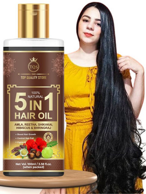 Top Quality Store Natural Amla,Fenugreek,Bhringraj,Shikakai & Hibiscus 5in1 Mix Hair Growth Oil Hair Oil(200 ml)