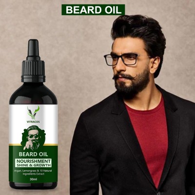 VITRACOS Pack of 1 Beard Oil: The Secret to a Luscious and Healthy Beard Hair Oil(30 ml)