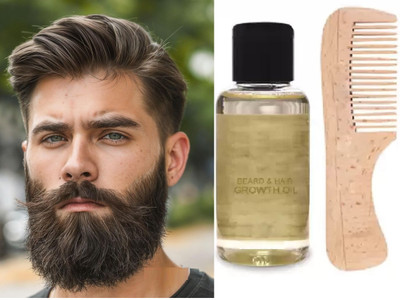GABBU Best Beard and Hair Growth Oil For faster beard growth With comb../ Hair Oil(62 ml)