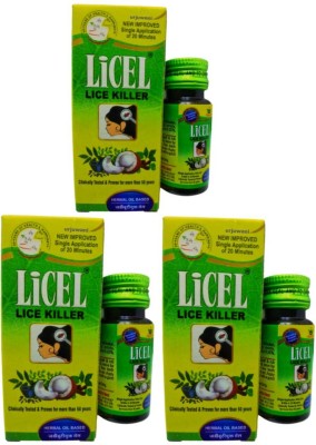 Urjuwani Licel lice killer Herbal Oil Based Lice Nit Treatment Hair Oil (20 ml) (3 Pack) Hair Oil(60 ml)