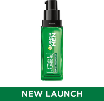 GARNIER Men Strong Beard & Moustache Oil – With Vitamin E and Almond Oil, 30 ml Hair Oil (30 ml)