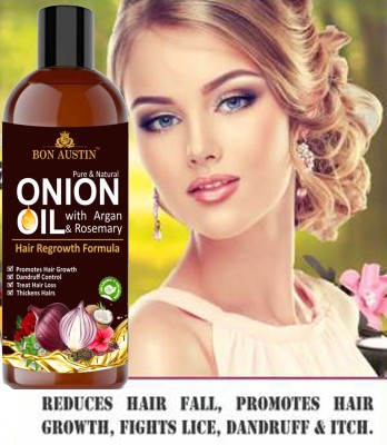 Bon Austin Premium ONION Herbal oil- For Hair Anti hair fall Enriched with Moroccan Argan oil and Rosemary oil(100 ml) Hair Oil(100 ml)