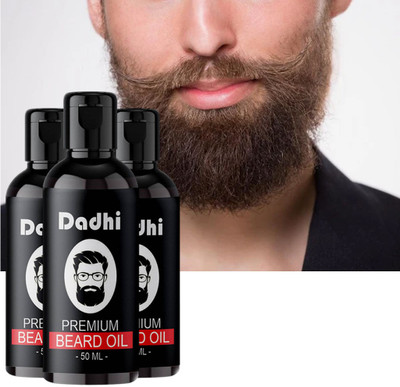 Dadhi Beard Oil – Premium 50ml Elixir for Beard Perfection (Pack of 3) Hair Oil(50 ml)