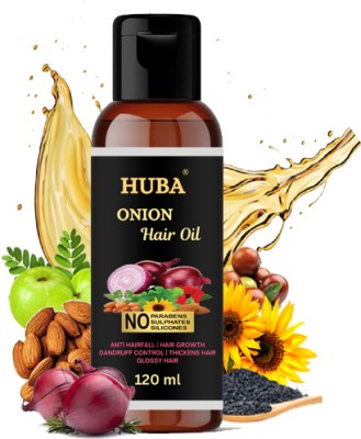 Huba Onion Hair Oil | Boost Growth, Control Hairfall & Dandruff with Natural Formula Hair Oil(120 ml)