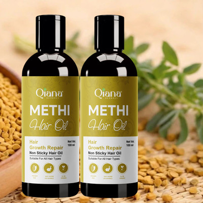 Qiana Methi Hair Oil – Non-Greasy, Lightweight Formula - Pack of 2 Hair Oil(100 ml)