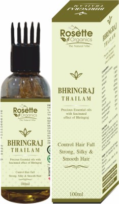 rosette organics Bhringraj Tailam For Hair Growth, Bhringraj Hair Oil for Hairfall, Anti Dandruff Hair Oil(100 ml)